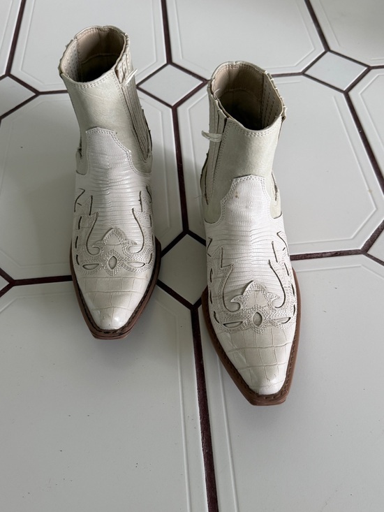 Altar'd State Shoes - Altar'd State Ivory Western Pointed Toe Ankle Boots
